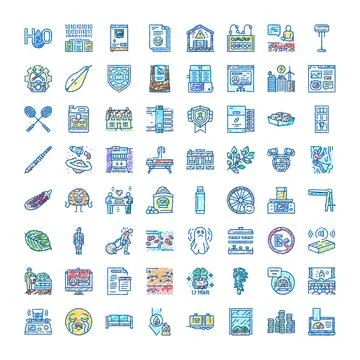 Collection of hand drawn icons representing various concepts 库存插图