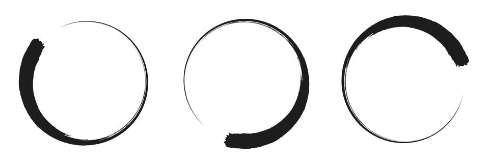 Collection hand drawn round shape. Sketch of circular doodles with a marker.. Stock Illustration