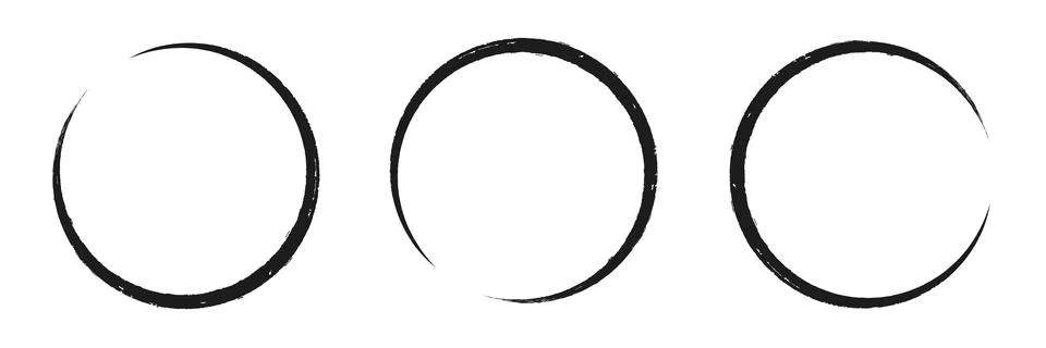 Collection hand drawn round shape. Sketch of circular doodles with a marker.. Stock Illustration