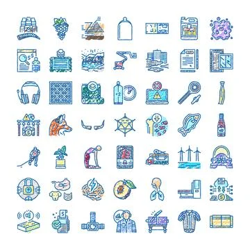 Collection of hand drawn scratch style iconography illustrations 스톡 일러스트