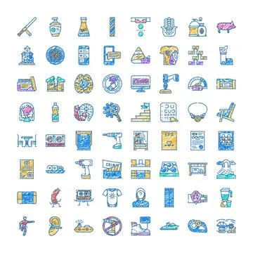 Collection of hand drawn scribble doodle icons Stock Illustration