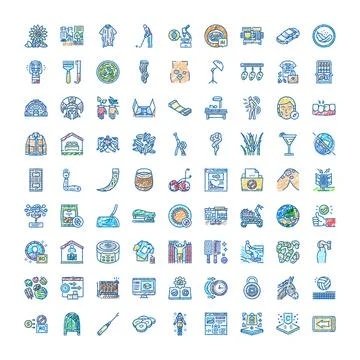 Collection of hand drawn scribble doodle icons Stock Illustration