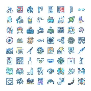Collection of hand drawn scribble doodle icons Stock Illustration