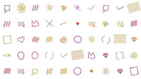 Collection of Hand Drawn Scribble Elements and Decorative Shapes for Digita.. Illustrazione stock