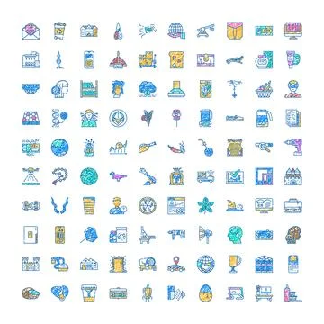 Collection of hand drawn scribble icons developing concepts Stock Illustration