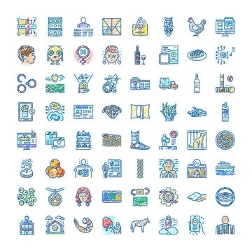 Collection of hand drawn scribble icons illustrating diverse concepts Stock Illustration