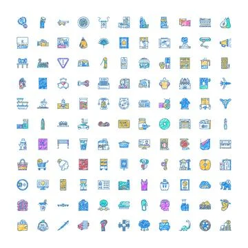 Collection of hand drawn scribble style icons Illustrazione stock