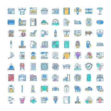 Collection of hand drawn scribble style icons Stock Illustration