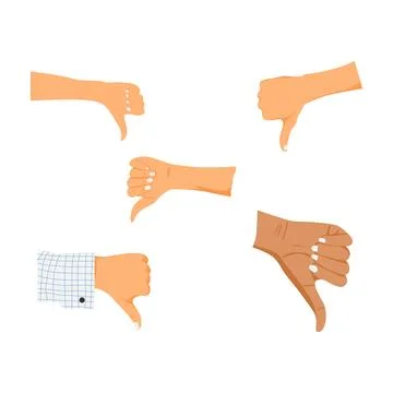 Collection of hand gestures showing dislike Stock Illustration