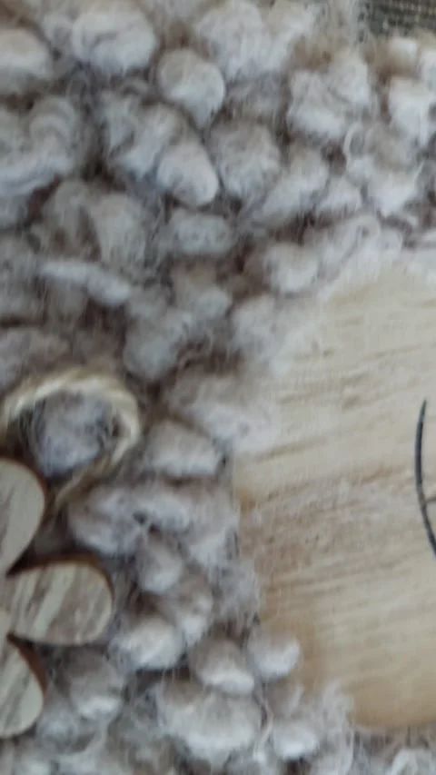 Collection of handmade Easter wooden and felt decorations macro shot Vídeo Stock 333643241