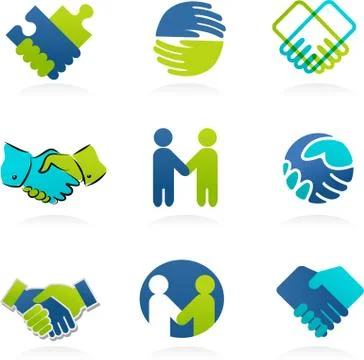 Collection of Handshake icons Stock Illustration