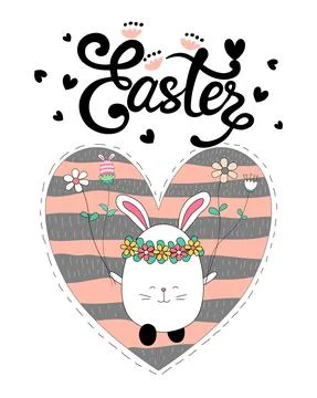 Collection Happy Easter (h) Stock Illustration