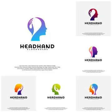 Collection Head care logo vector, Head intelligence logo designs concept vect Stock Illustration
