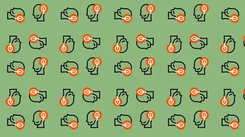 Collection of Head Icons with Red Dot Indicator. Video stock 325383422