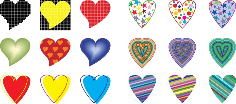 Collection heart vector Stock Illustration