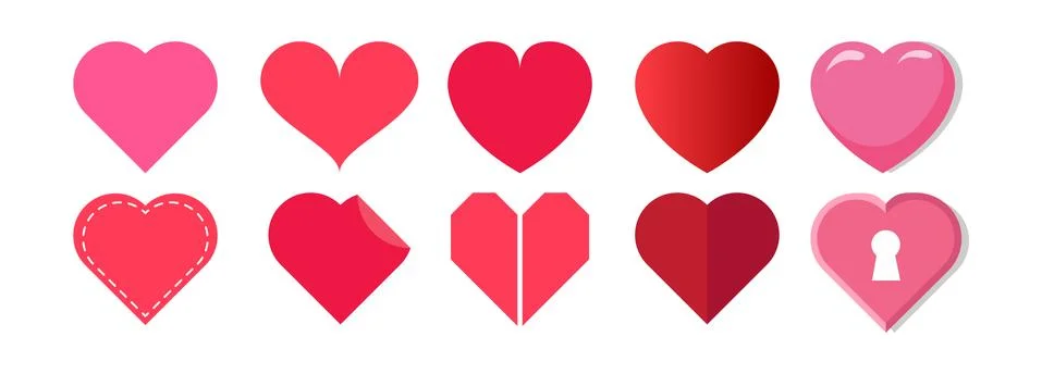 Collection of Heart Vector Stock Illustration