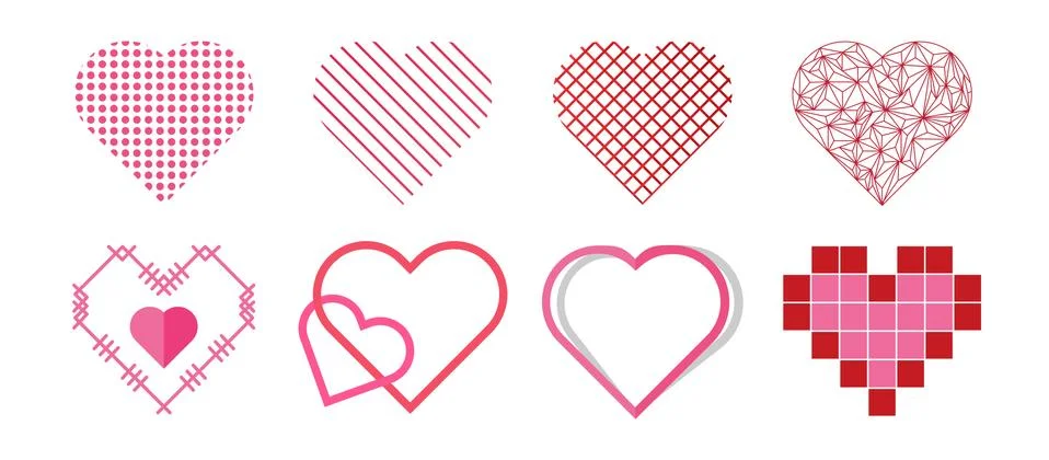 Collection of Heart Vector Stock Illustration