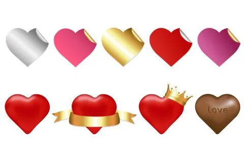 Collection of hearts Stock Illustration