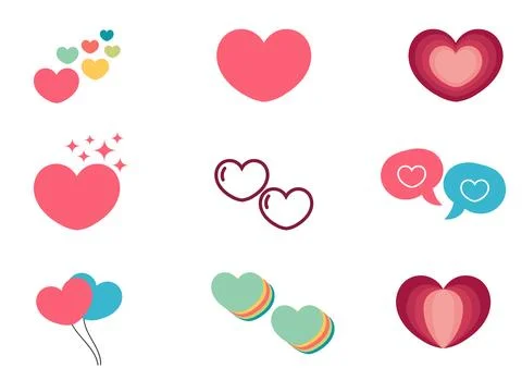 Collection of hearts Stock Illustration