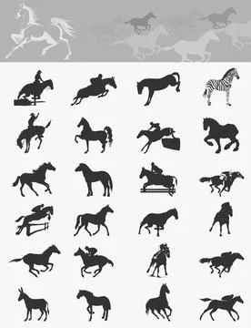 Collection of horses4 Illustrazione stock