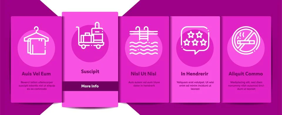 Collection Hostel Elements Vector Onboarding Stock Illustration