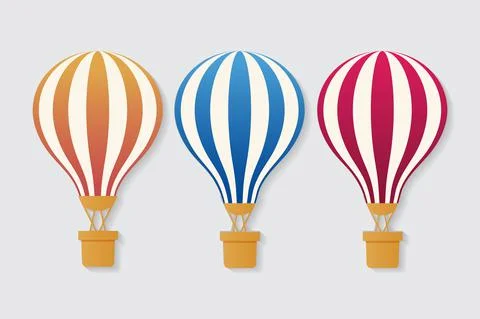 Collection of hot air balloon vector icon . Set of hot air balloon vector Stock Illustration