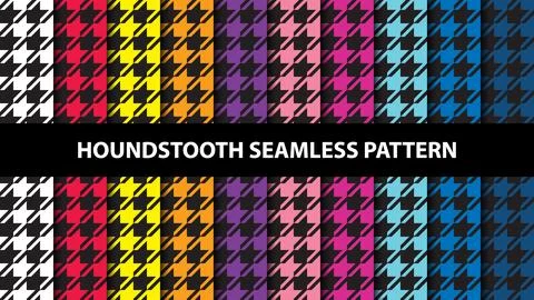 Collection of houndstooth vector seamless pattern Stock Illustration