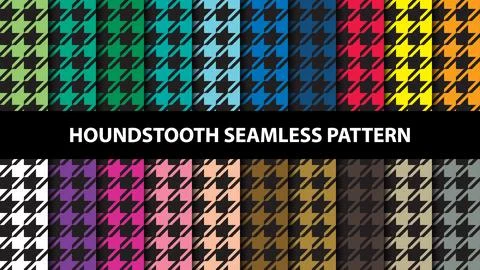 Collection of houndstooth vector seamless pattern Stock Illustration