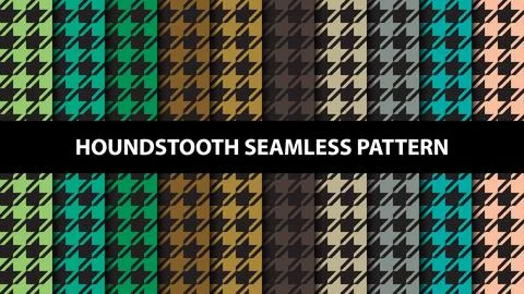 Collection of houndstooth vector seamless pattern Illustrazione stock