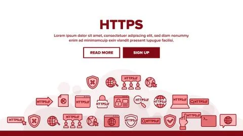 Collection Https Elements Vector Sign Icons Set Ilustración de archivo
