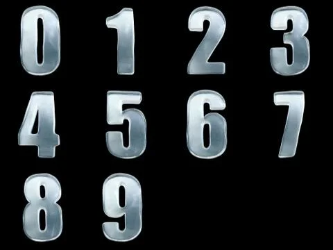 Collection of iced numbers Stock Illustration