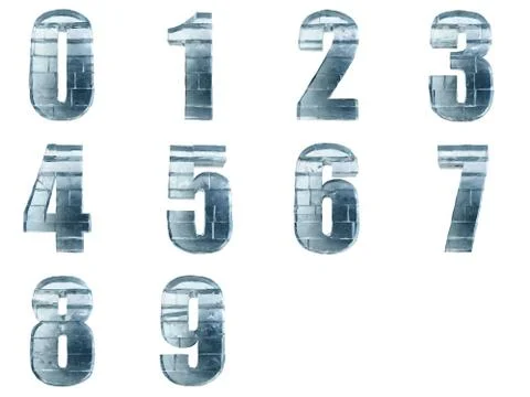 Collection of iced numbers Stock Illustration