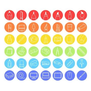 Collection of icons creativity for drawing - Vector Collection of icons cr... Stock Photos
