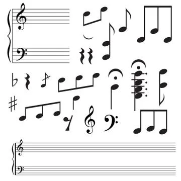 Collection icons  music note. vector illustration. Illustrazione stock