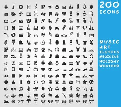 Collection of icons Stock Photos