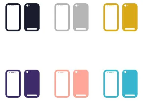 A collection of illustrations of cellphone cases Stock Illustration