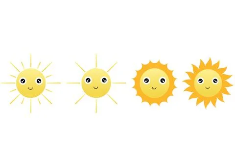 Collection of illustrations of the sun Stock Illustration