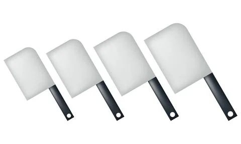 A collection of illustrations of various sizes of meat knives Illustrazione stock