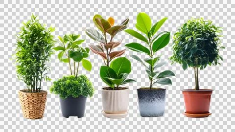 A collection of indoor plants for various interior use Stock Illustration