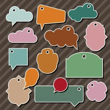 Collection of info speech clouds, vector Stock Illustration