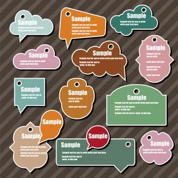 Collection of info speech clouds, vector Stock Illustration