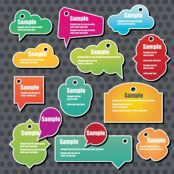 Collection of info speech clouds, vector Stock Illustration