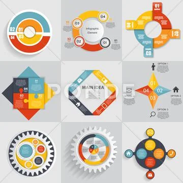 Collection of Infographic Templates for Business Vector Stock Illustration