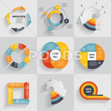 Collection of Infographic Templates for Business Vector Stock Illustration