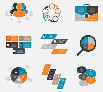 Collection of Infographic Templates for Business Vector Illustra Stock Illustration