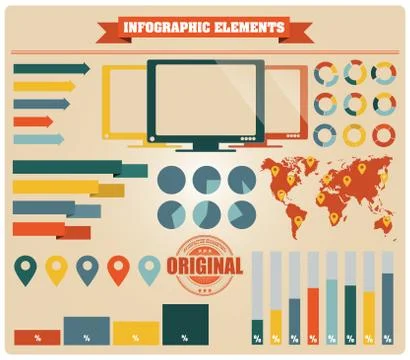 Collection of infographics elements, vector Stock Illustration