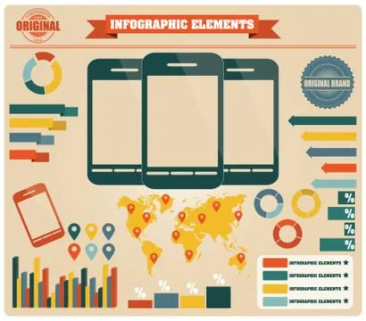 Collection of infographics elements, vector Stock Illustration