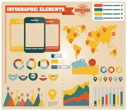 Collection of infographics elements, vector Stock Illustration