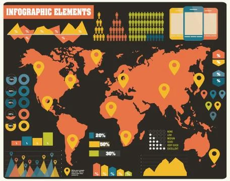 Collection of infographics elements, vector Stock Illustration
