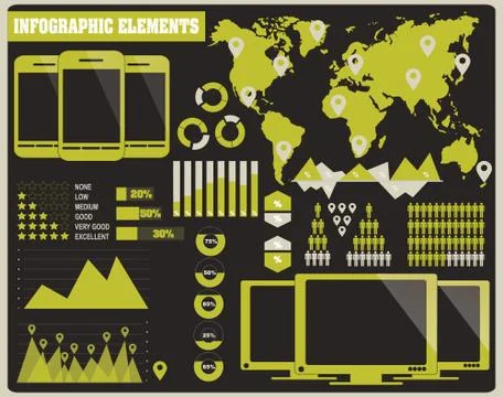 Collection of infographics elements, vector Stock Illustration